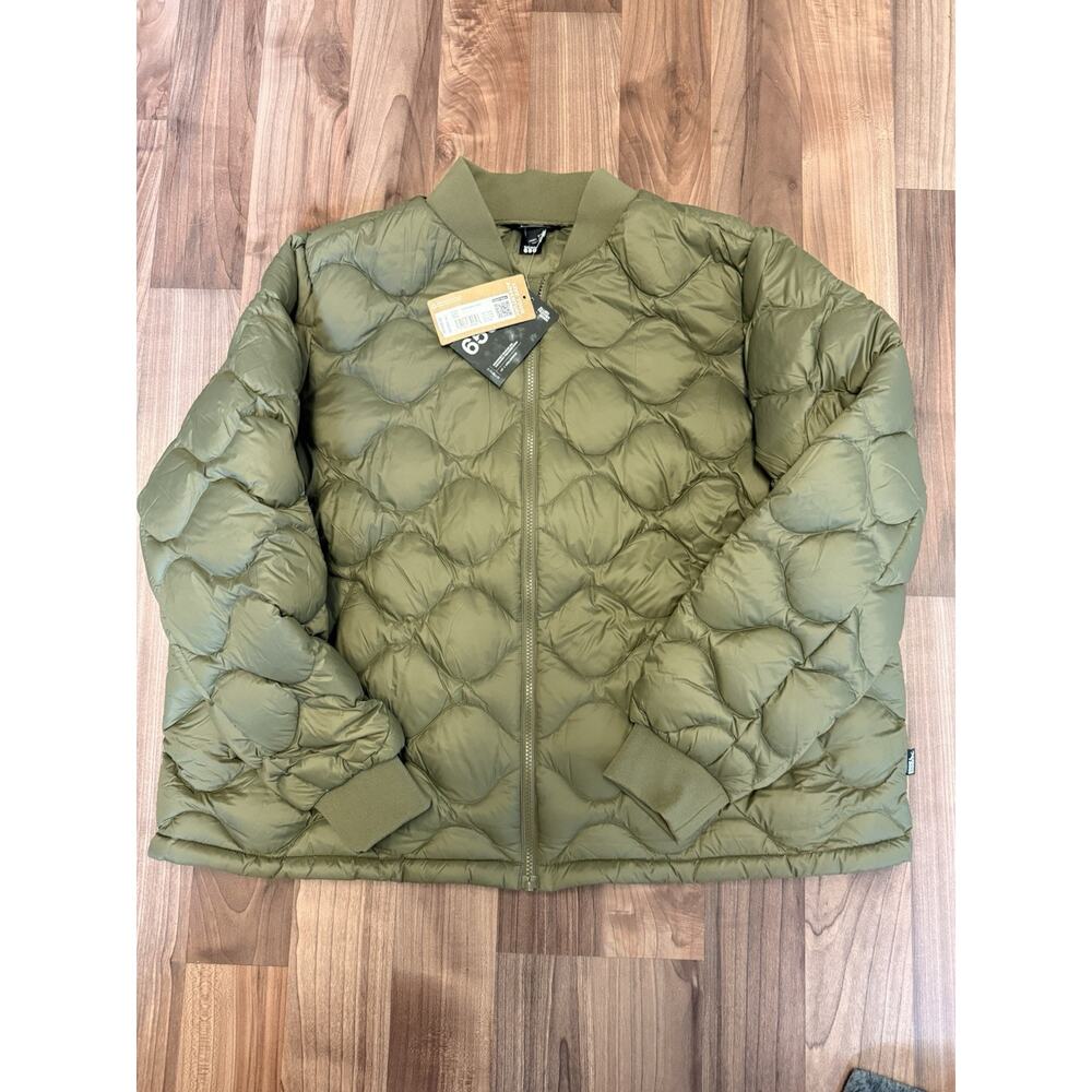 Eddie Bauer Down Jacket Womens Tall XXL Green 650 Bomber Puffer Quilted NEW $149